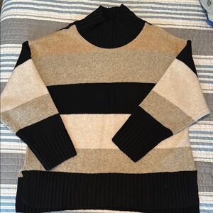 Striped Black and Tan Women's Sweater